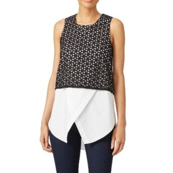 Derek Lam 10 Crosby Eyelet Overlay Tank - Picture 1 of 12